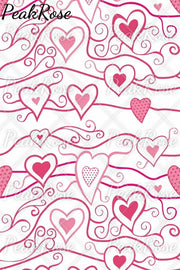 Love Pink Heart-Shaped Print Sleeveless Dress