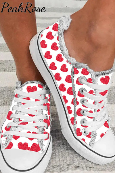 Love Print Canvas Shoes Red / 3.5(35)