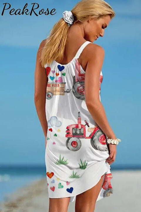 Love Tractors Beach Sleeveless Dress