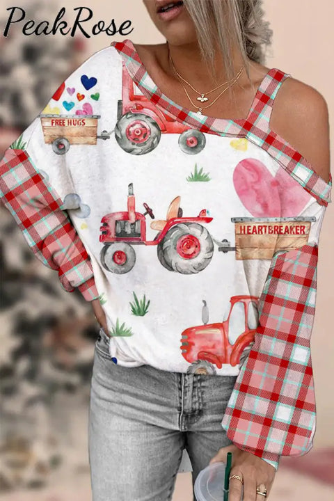 Love Tractors Off-Shoulder Blouse