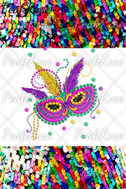 Mardi Gras Carniva Neon Feathers Denim Shorts