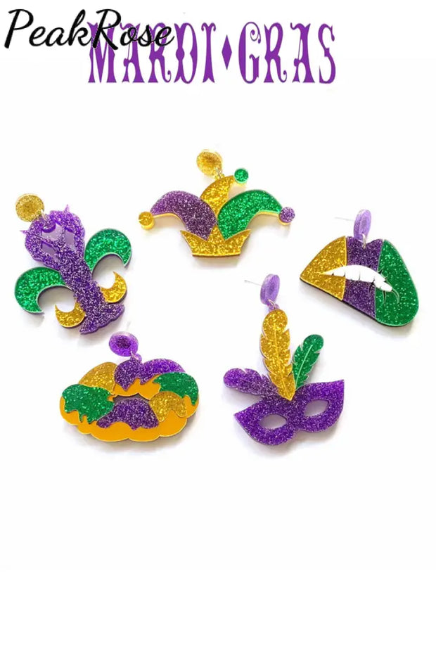 Mardi Gras Carnival Cute Creative Styling Resin Earrings