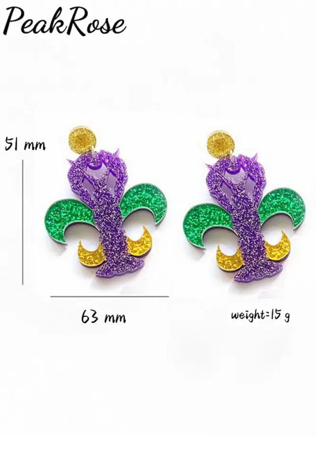 Mardi Gras Carnival Cute Creative Styling Resin Earrings One-Size / Crayfish