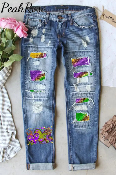 Mardi Gras Casual Denim Jeans S