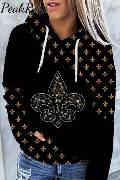 Mardi Gras Crystal Leopard Pattern Print Hoodie S / Photo Color