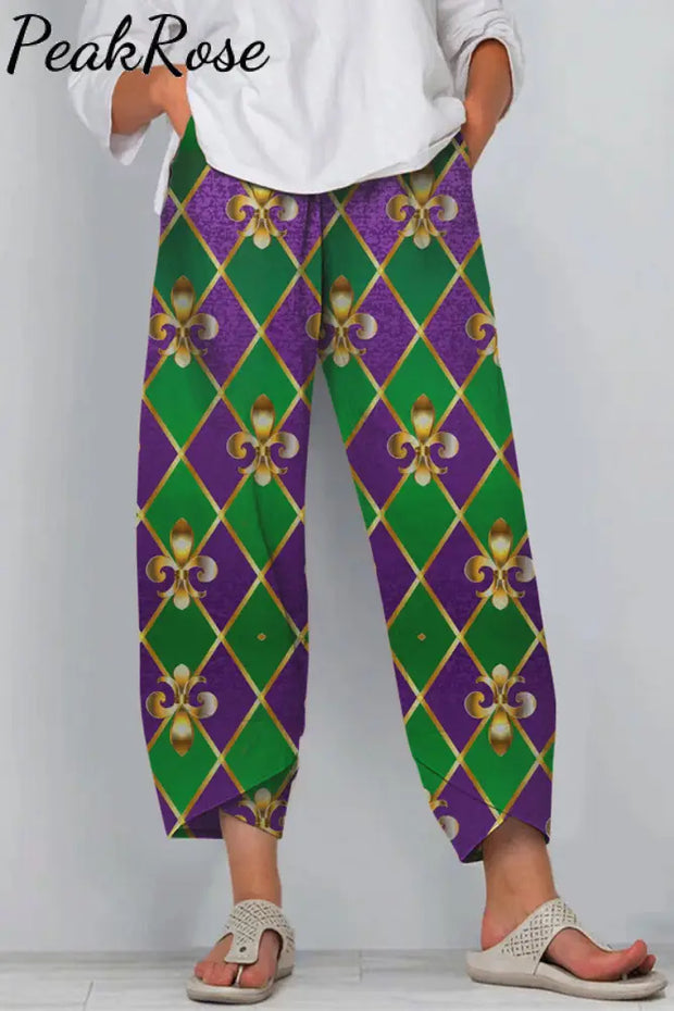 Mardi Gras Decoration Mask Beads Geometry Casual Pants Casual Pant