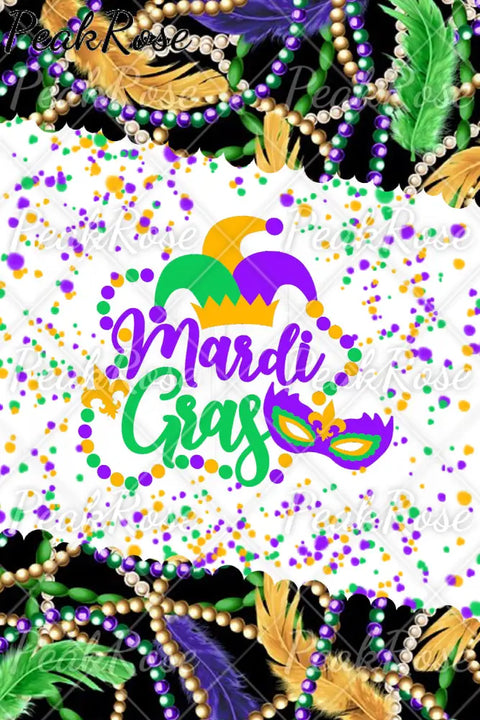 Mardi Gras Decoration Mask Beads Splash Ink Hoodie