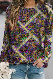 Mardi Gras Decoration Mask Beads Sweatshirt