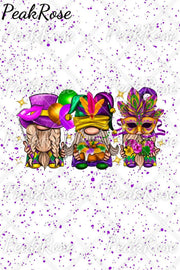 Mardi Gras Gnomies Cakes Flowers And Balloon Print Off-Shoulder Blouse