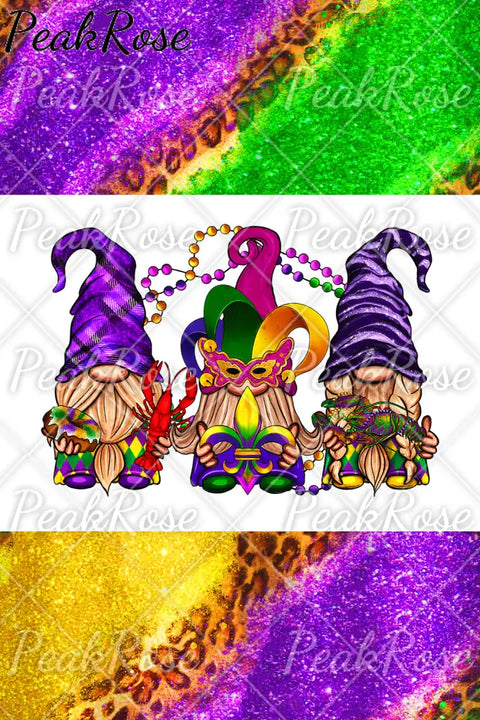 Mardi Gras Gnomies Celebrate Denim Jeans