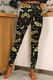 Mardi Gras Golden Mask Party Leggings Leggings