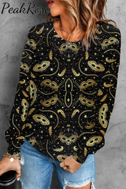 Mardi Gras Golden Mask Party Sweatshirt S / Black