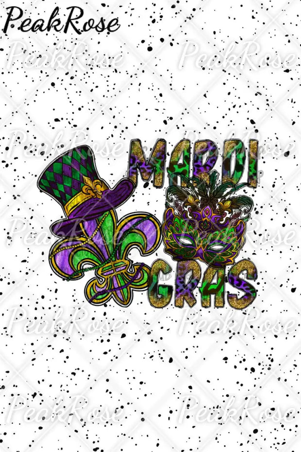 Mardi Gras Mask Hat Fleur De Lis Polka Dots Print Sweatshirt