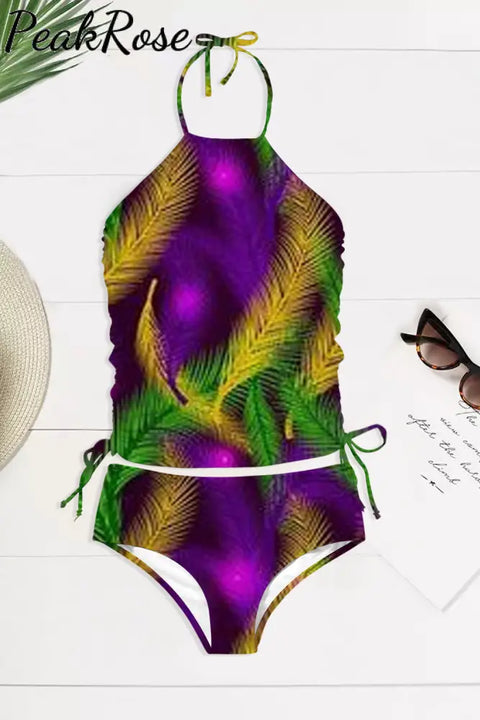 Mardi Gras Tricolor Summer Plant Swimsuit