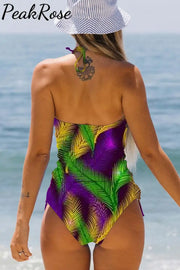 Mardi Gras Tricolor Summer Plant Swimsuit