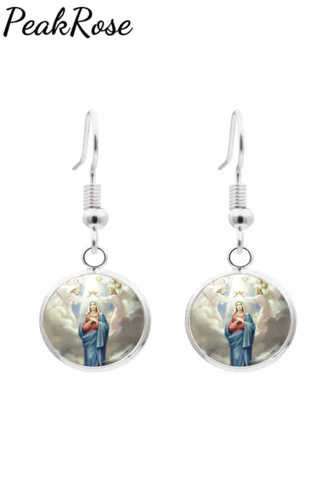 Maria Mother Faith Earrings One-Size / Picture Color2