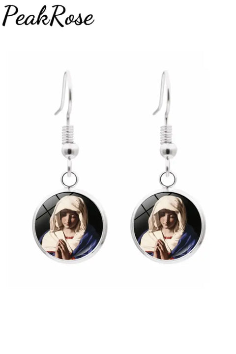 Maria Mother Faith Earrings One-Size / Picture Color4