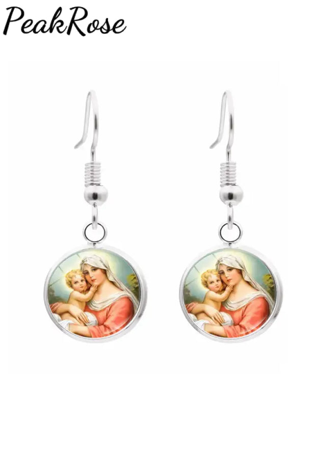 Maria Mother Faith Earrings One-Size / Picture Color5