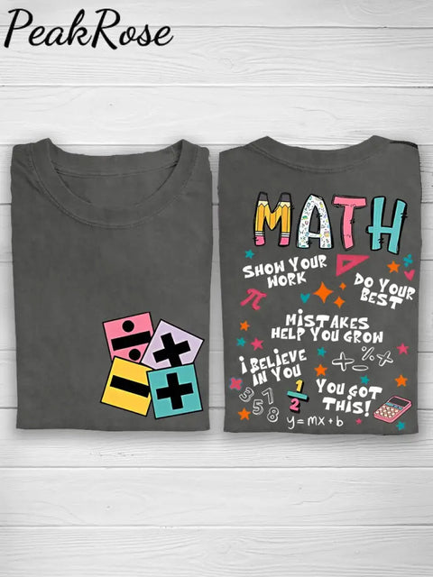 Math Teacher Casual Print T-Shirt Grey / S Hot Sell