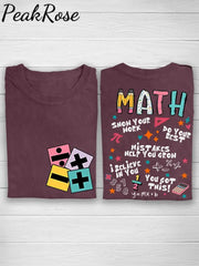 Math Teacher Casual Print T-Shirt Maroon / S Hot Sell