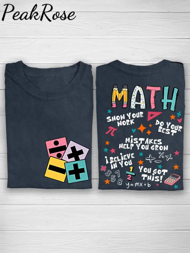 Math Teacher Casual Print T-Shirt Navyblue / S Hot Sell