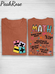 Math Teacher Casual Print T-Shirt Orange / S Hot Sell