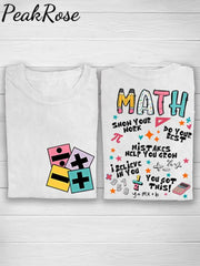 Math Teacher Casual Print T-Shirt White / S Hot Sell