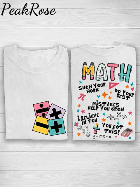 Math Teacher Casual Print T-Shirt White / S Hot Sell