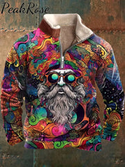 Men’s Vintage Santa Print Sweatshirt Christmas