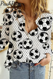 Mesh Soccer Floral Long Sleeve Shirt S / Women