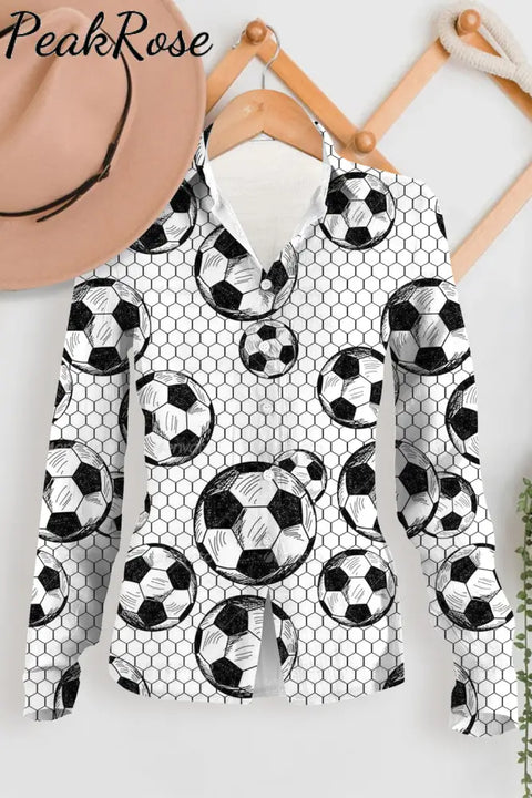 Mesh Soccer Floral Long Sleeve Shirt Women