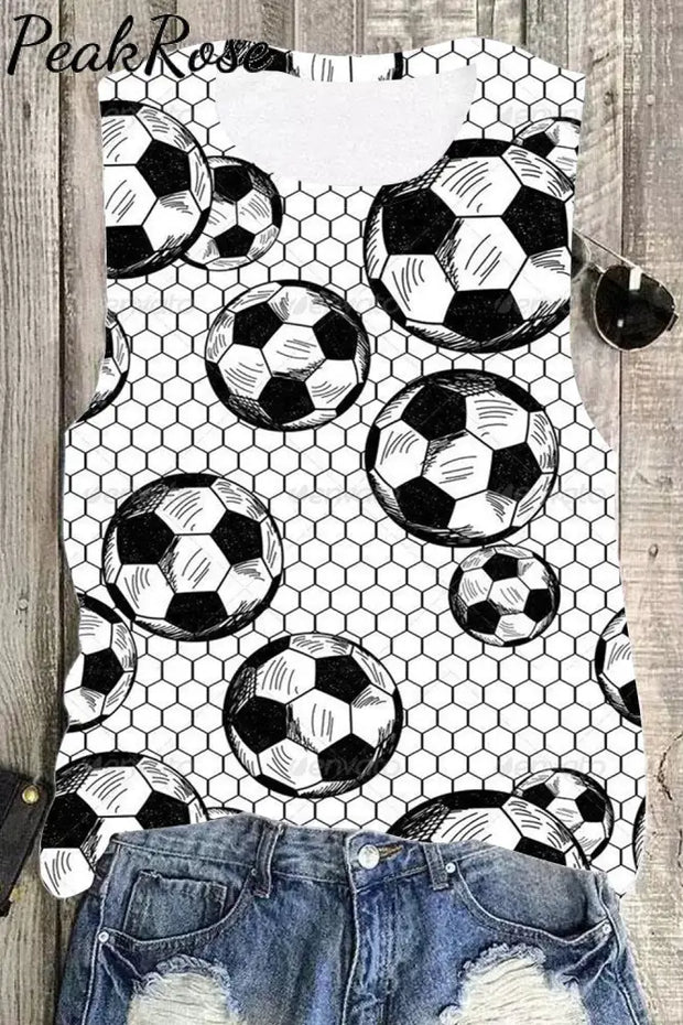 Mesh Soccer Floral Print Tank Top