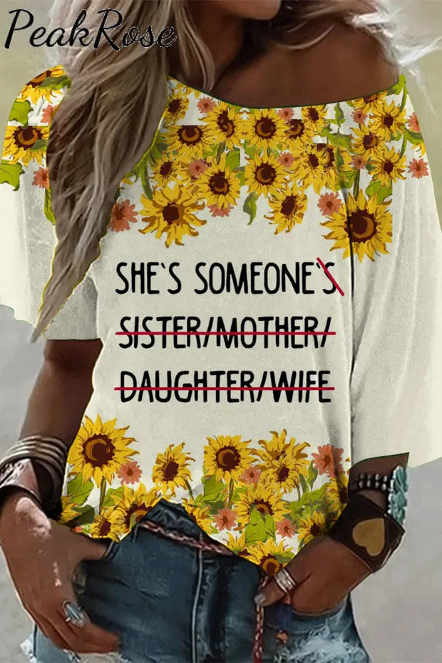 Mother’s Day You Are Yourself Sunflower Women Empowerment Round Neck Short Sleeve T-Shirt