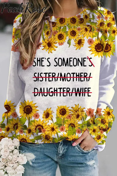 Mother’s Day You Are Yourself Sunflower Women Empowerment Sweatshirt S / Yellow