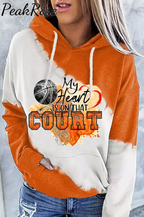 My Heart Is On That Court Hoodie S / Orange