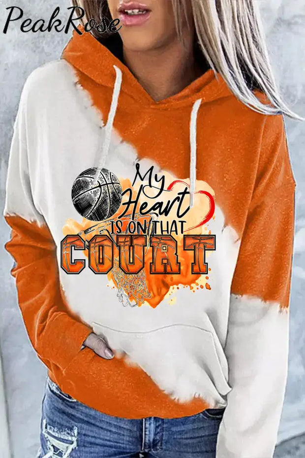 My Heart Is On That Court Hoodie S / Orange