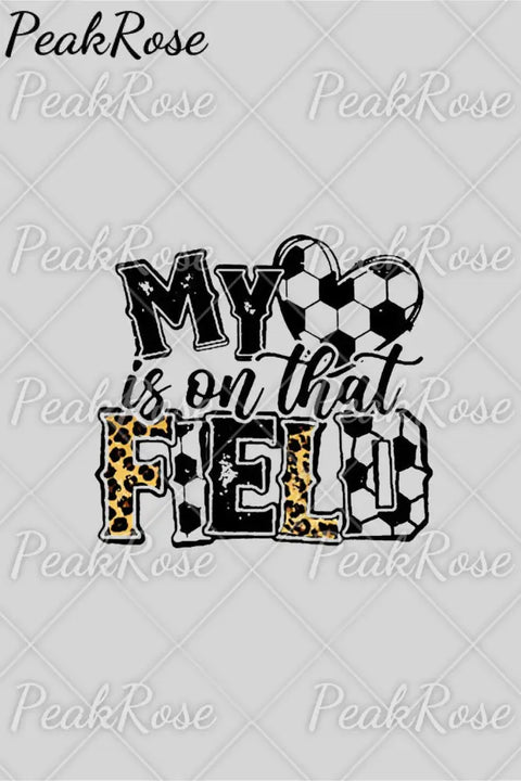 My Heart Is On That Field Soccer Ball Mom Leopard Print Sweatshirt