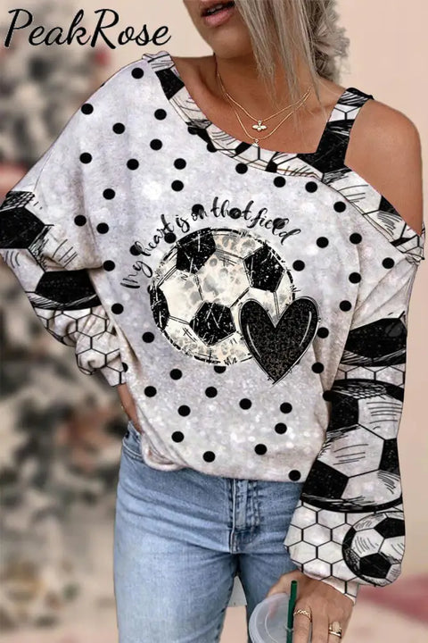 My Heart Is On That Field Soccer Leopard Blouse S / Photo Color