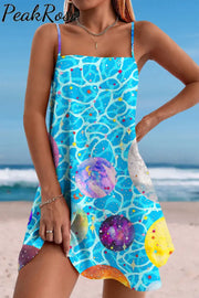 Ocean Wave Texture Universe Wonderful Galaxy Planet Travel Cami Dress