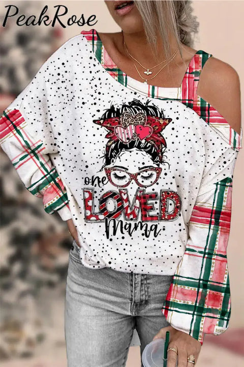 One Loved Mama Plaid Blouse