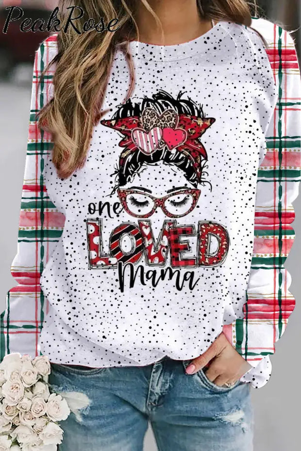 One Loved Mama Plaid Sweatshirt