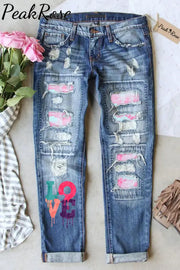 Painting Love Ripped Denim Jeans