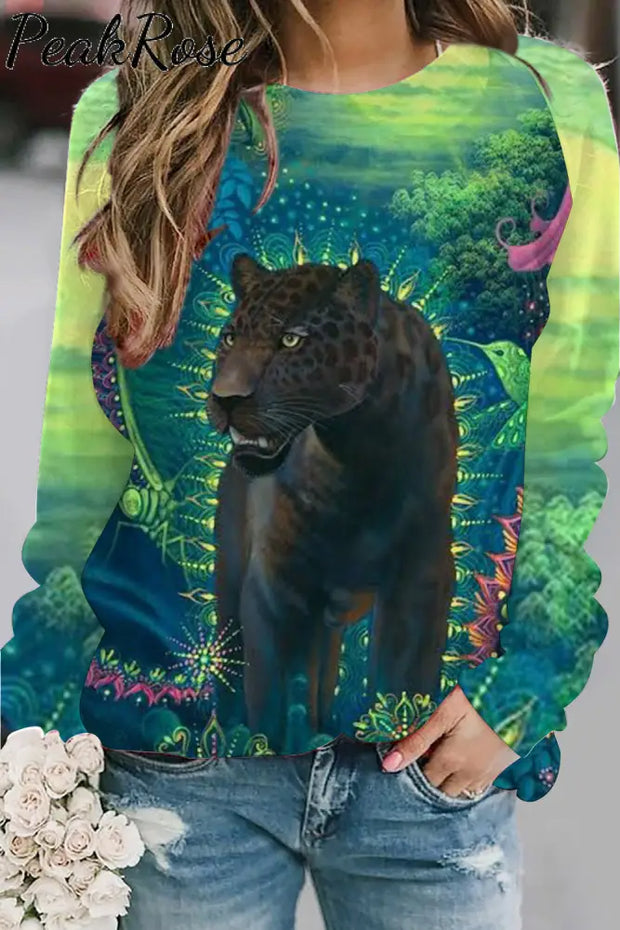 Panther Art Print Sweatshirt