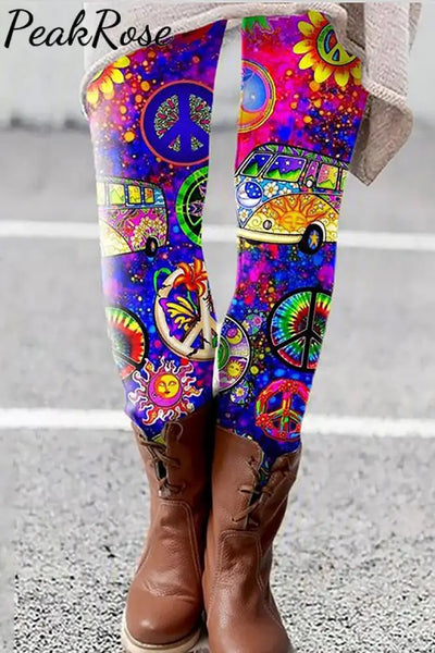 Peace Car Print Leggings Leggings