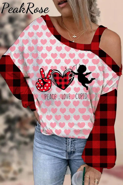 Peace Love Cupid Off-Shoulder Blouse