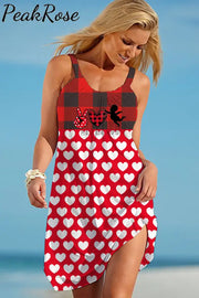 Peace Love Cupid Sleeveless Dress S / Red