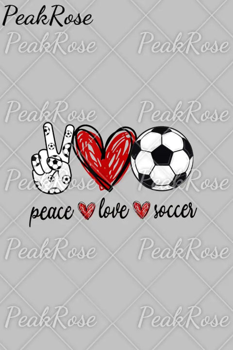 Peace Love Soccer Ball Mom Heart Print Sweatshirt