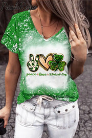 Peace Love St.patrick’s Day Short-Sleeved T-Shirt