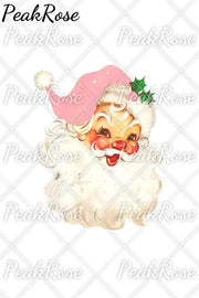 Pink Christmas Santa Print Denim Jeans