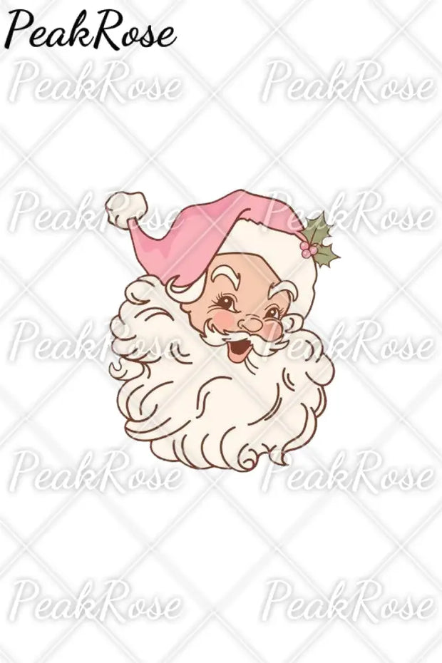 Pink Christmas Santa Print Denim Jeans